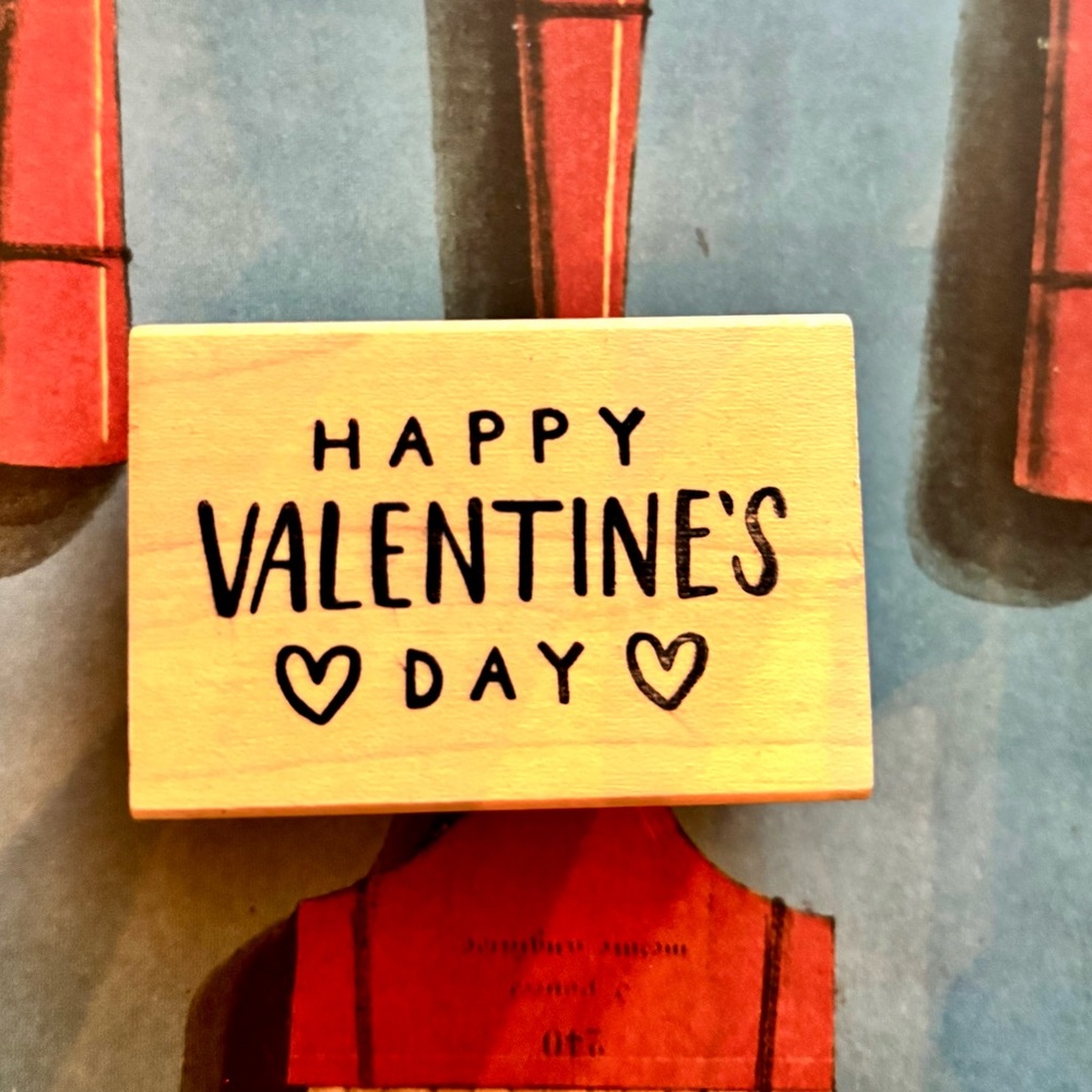 Paper Source "Valentines Day" Rubber Stamp - EUC